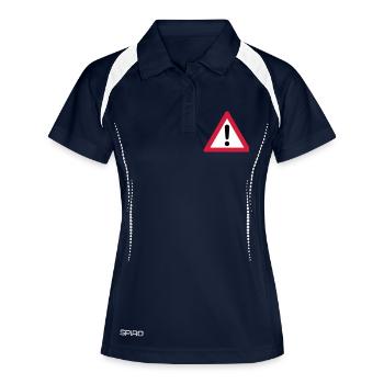 achtung! - Frauen Polo atmungsaktiv - Navy/Weiß - Vorne