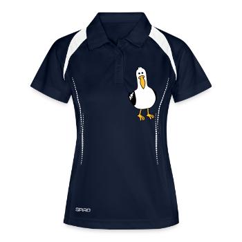 curious moeve funny beach - Women's Polo breathable - navy/white - Front