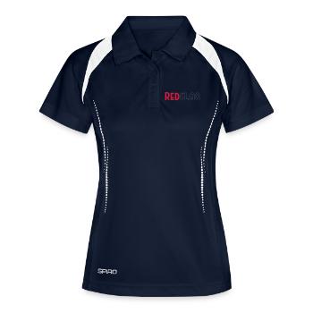 Red Flag - Bo Grafik - Frauen Polo atmungsaktiv - Navy/Weiß - Vorne