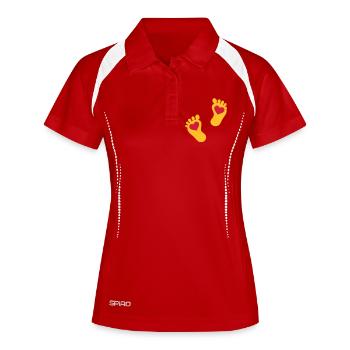 bébé - Polo respirant Femme - rouge/blanc - Devant