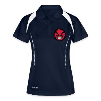 smiley feroce mechant dent 27 - Polo respirant Femme - marine/blanc - Devant