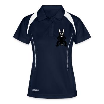 Lapin avec des oeufs - Polo respirant Femme - marine/blanc - Devant