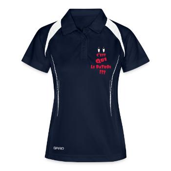 LE PATRON - Polo respirant Femme - marine/blanc - Devant