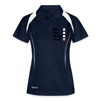 Frau Dr. - Frauen Polo atmungsaktiv - Navy/Weiß - Vorne