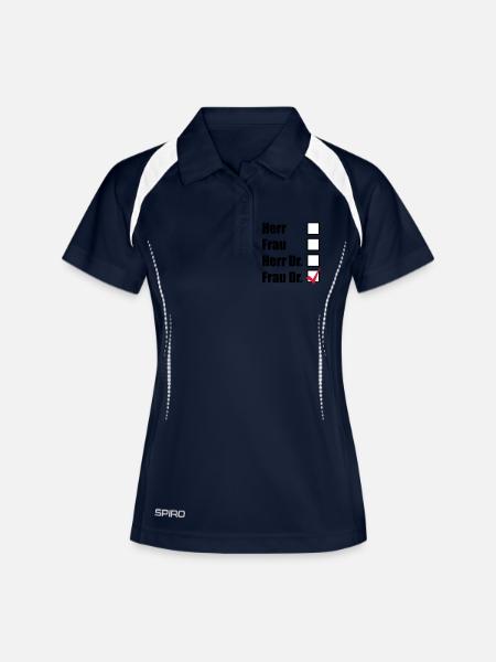 Frau Dr. - Frauen Polo atmungsaktiv - Navy/Weiß