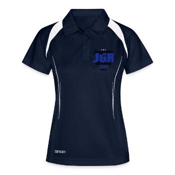 jga junggesellenabschied 2024 - Frauen Polo atmungsaktiv - Navy/Weiß - Vorne