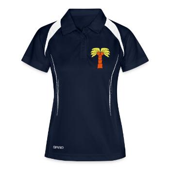 Palm Tree Island Tree Beach Holiday Coconut Sea Cool - Women's Polo breathable - navy/white - Front