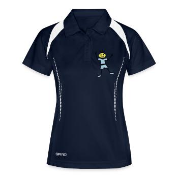 Collez le chiffre - Polo respirant Femme - marine/blanc - Devant
