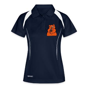 Waffen Sau - Frauen Polo atmungsaktiv - Navy/Weiß - Vorne
