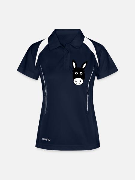 Âne - Polo respirant Femme - marine/blanc