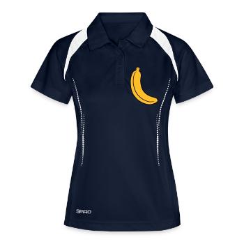 banane - Frauen Polo atmungsaktiv - Navy/Weiß - Vorne