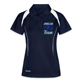 apres ski team - Frauen Polo atmungsaktiv - Navy/Weiß - Vorne
