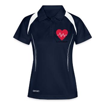 Herz Glastonbury - Frauen Polo atmungsaktiv - Navy/Weiß - Vorne