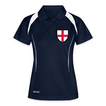 English coat of arms - blason Angleterre - England - Polo respirant Femme - marine/blanc - Devant