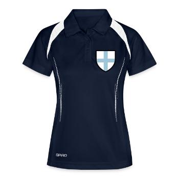 Blason Marseille (T) - Polo respirant Femme - marine/blanc - Devant