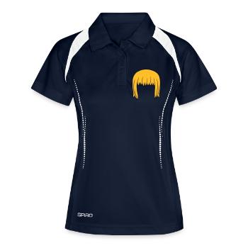 Anime Blonde Bobfrisur Bob - Frauen Polo atmungsaktiv - Navy/Weiß - Vorne