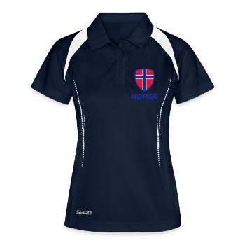 Nationalflagge von Norwegen - Frauen Polo atmungsaktiv - Navy/Weiß - Vorne
