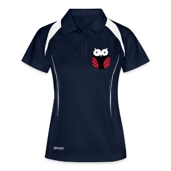 Coccinelle brute - Polo respirant Femme - marine/blanc - Devant