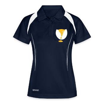 Rohes Ei - V2 - Frauen Polo atmungsaktiv - Navy/Weiß - Vorne