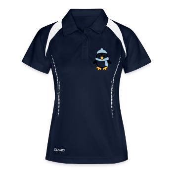 Manchot - Polo respirant Femme - marine/blanc - Devant