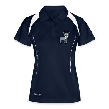 Chèvre - Polo respirant Femme - marine/blanc - Devant
