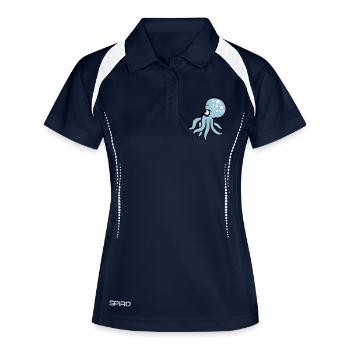Pieuvre, pieuvre, pieuvre, céphalopode, mauvais œil - Polo respirant Femme - marine/blanc - Devant