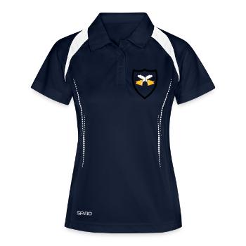 Bier Emblem 3c - Frauen Polo atmungsaktiv - Navy/Weiß - Vorne