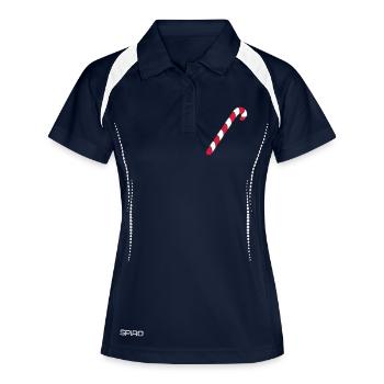 Zuckerstange - Frauen Polo atmungsaktiv - Navy/Weiß - Vorne