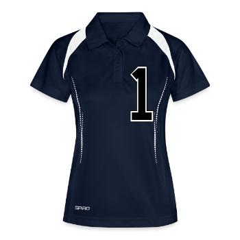 Non. 1 - Polo respirant Femme - marine/blanc - Devant
