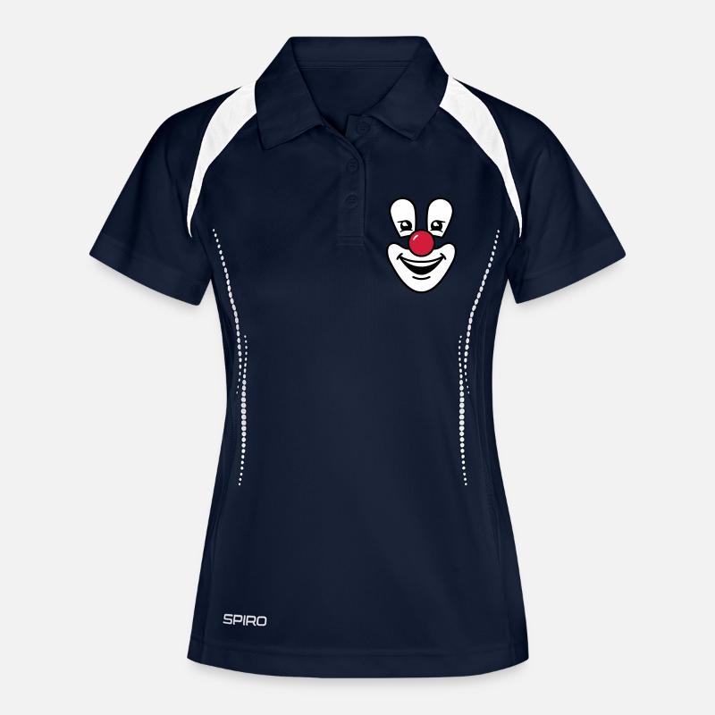 Clown - Polo respirant Femme - marine/blanc