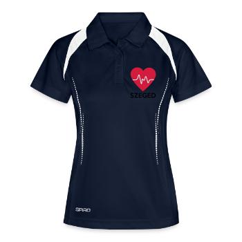 Herz Szeged - Frauen Polo atmungsaktiv - Navy/Weiß - Vorne