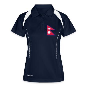 Drapeau national du Népal - Polo respirant Femme - marine/blanc - Devant