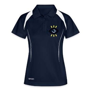 SYMBOL EYE OPEN - Frauen Polo atmungsaktiv - Navy/Weiß - Vorne