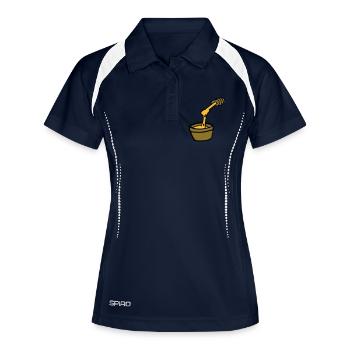 Koch Fondue Käse Aligot Käsefondue französische K - Frauen Polo atmungsaktiv - Navy/Weiß - Vorne