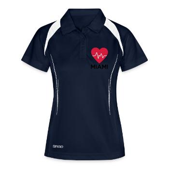Herz Miami - Frauen Polo atmungsaktiv - Navy/Weiß - Vorne