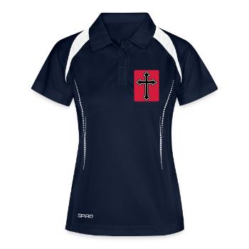 Symbole de la croix - Polo respirant Femme - marine/blanc - Devant