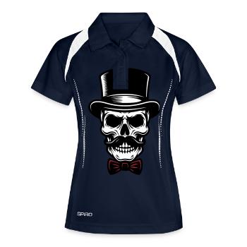Squelette de crâne de marié - Polo respirant Femme - marine/blanc - Devant