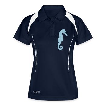 seepferdchen_082012_a_3c - Polo respirant Femme - marine/blanc - Devant