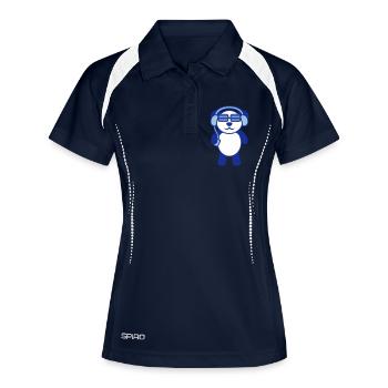Panda Bear DJ Panda Bear Listening Loud Music - Women's Polo breathable - navy/white - Front