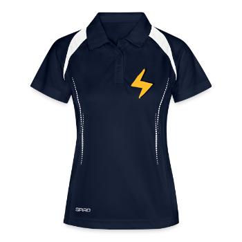 Flash avec des super pouvoirs - Costume - Polo respirant Femme - marine/blanc - Devant