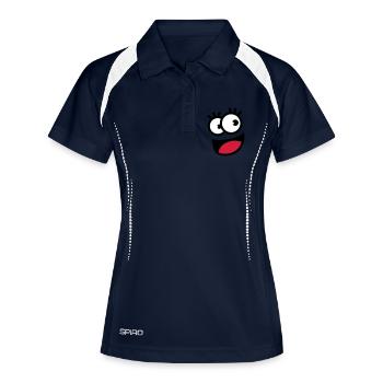 funnyface - Polo respirant Femme - marine/blanc - Devant