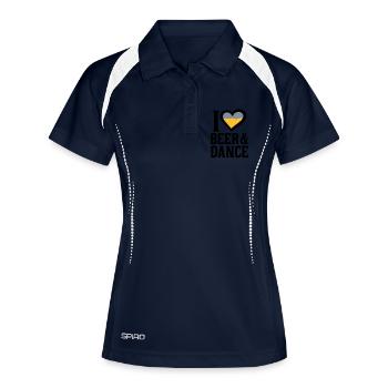 Love Beer and Dance - Frauen Polo atmungsaktiv - Navy/Weiß - Vorne