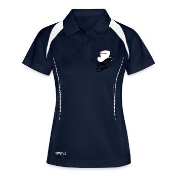 Crâne avec le chapeau supérieur - Polo respirant Femme - marine/blanc - Devant