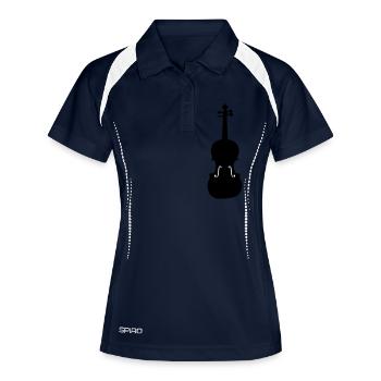 Violon - Polo respirant Femme - marine/blanc - Devant