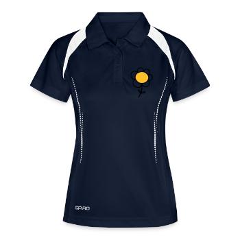 Blume - Frauen Polo atmungsaktiv - Navy/Weiß - Vorne