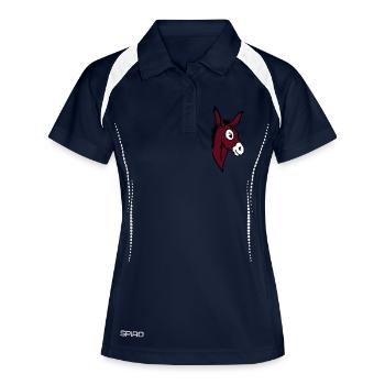 Âne - Polo respirant Femme - marine/blanc - Devant