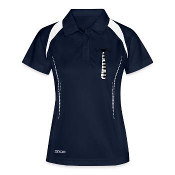Costume Cravate Piano Instrument Touches Musique Fun - Polo respirant Femme - marine/blanc - Devant
