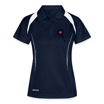 Finde mein Herz - Frauen Polo atmungsaktiv - Navy/Weiß - Vorne