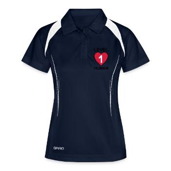 Herz Level 1 - Frauen Polo atmungsaktiv - Navy/Weiß - Vorne
