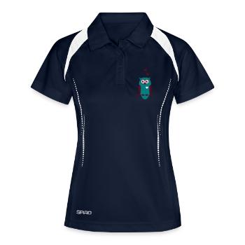 Chouette avec des coeurs - Polo respirant Femme - marine/blanc - Devant